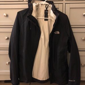 North Face black rain jacket